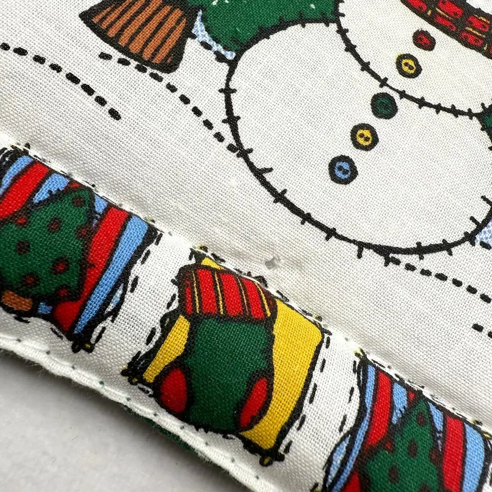 Two Vintage Snowman Happy Holidays Pot Holders